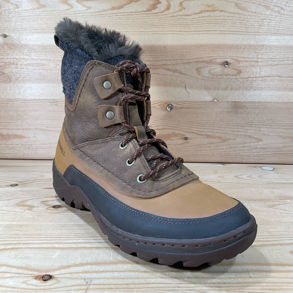 Merrell Sylva Mid Lace Winter Boots Womens 7.5 Brown Waterproof Insulated J02092